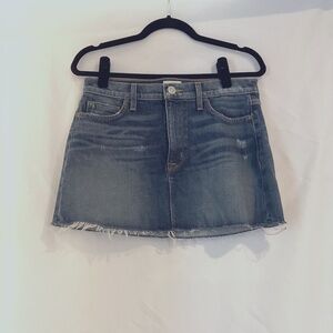 Hudson Denim mini skirt with frayed edges